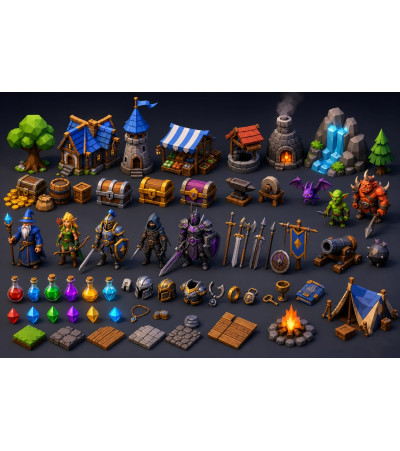 Игровые 3D-модели и ассеты (low-poly, game-ready)